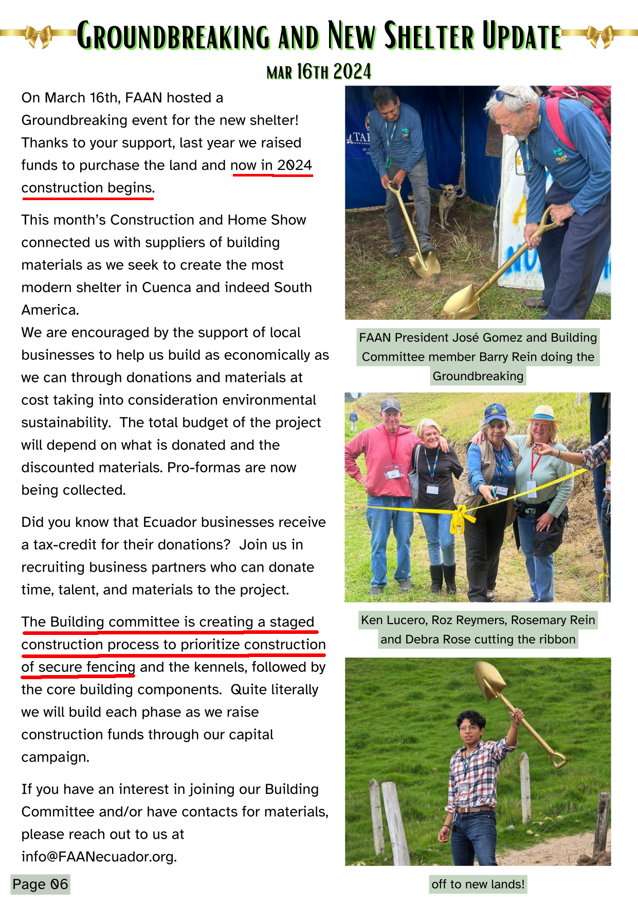 Construction Update April 2024