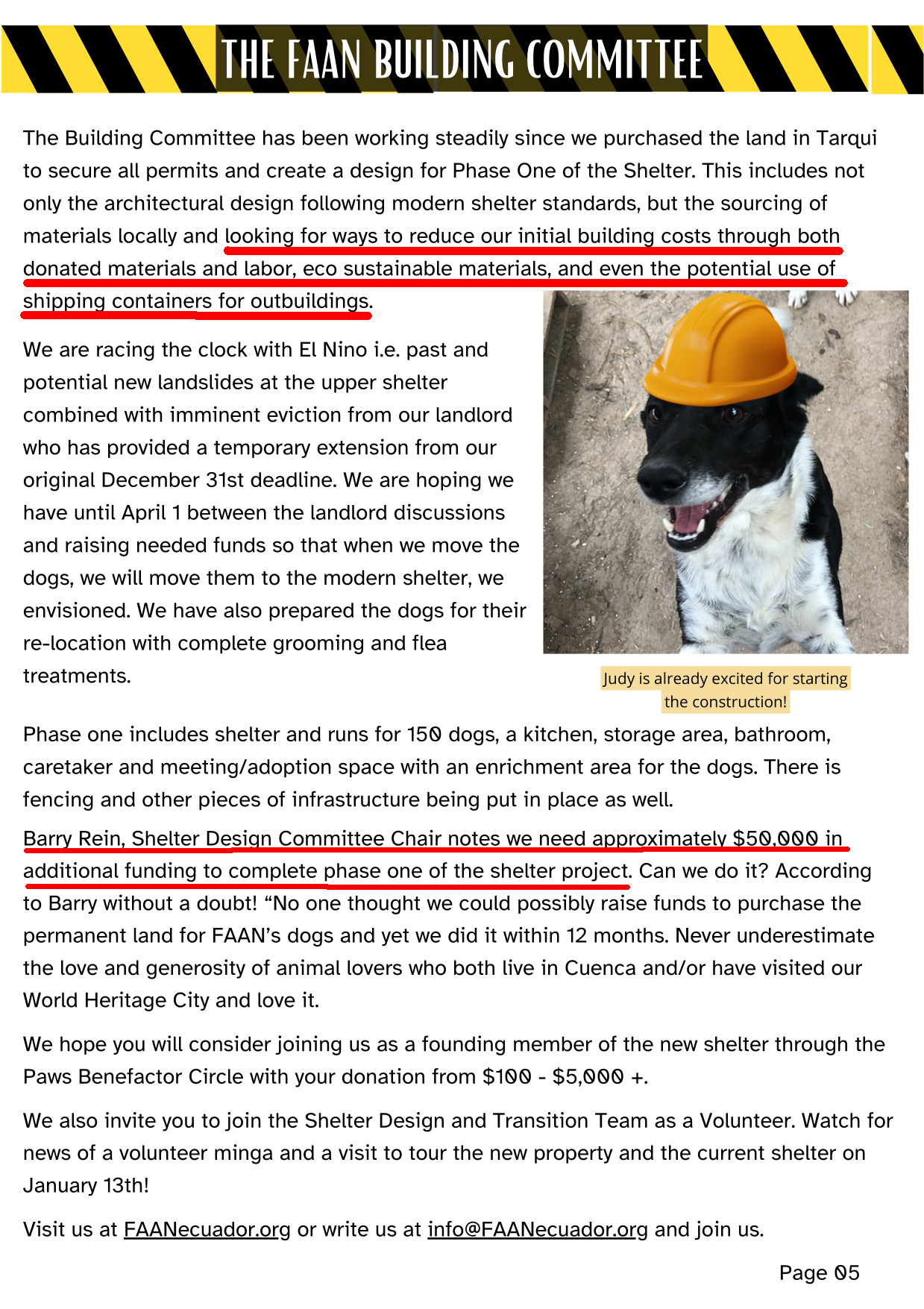 Construction Update Dec 2023